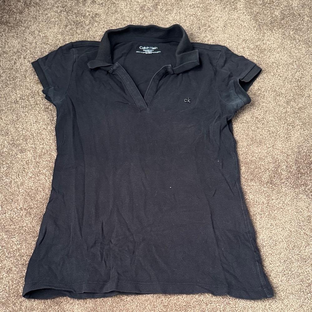 Calvin Klein Women's Black Short Sleeve Polo